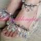 Bling crystal prom wedges, Custom crystal wedge sandals, Bling wedding shoes and black crystal sandals in handmade