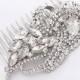 Crystal Silver Bridal Comb Art Deco Wedding Hair Comb Bridal Accessories Gatsby Old Hollywood Wedding Hair Combs Wedding Jewelry