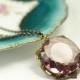 Amethyst jewel necklace bridal victorian brass lavender purple estate style wedding jewelry