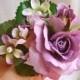 purple rose hair clip, light purple flower hair accessory, lilac bridal hair clip - FLORA - small flower girl hair accessory for wedding