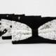 Promotional sale   -  SET OF 8  - Black ivory  bow wristelt clutch,bridesmaid gift ,wedding gift ,make up bag,zipper