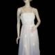 1950s Schiaparelli white double chiffon slip dress ~ Small / Medium - 36 - with pink velvet and lace