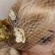 40% SALE Bridal Head piece, Bridal Hair Pin, Wedding Hair Pin, Bridal Hair Clip, Wedding Fascinator, Rustic lace veil