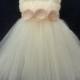 Champagne and Ivory Flower Girl Dress