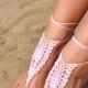 Crochet Light Pink Barefoot Sandals, Bridesmaid accessory, Barefoot sandles, Beach, Anklet, Wedding shoes, Beach Wedding, Summer shoes