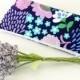 Purple Make up Bag, Purple Floral Cosmetic Bag, Pencil Pouch, Zipper Purse, Bridesmaid Gift Idea, Wedding Clutch, Makeup Case