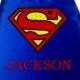 Super Hero Cape KID'S's Cape,  Embroidered Superman Logo Personalized with Name Royal Blue