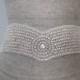 Sparkling wide Crystal Rhinestone Sash / belt, Vintage V Shape glass rhinestone Art deco sash
