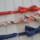 Little Boys Bowties - Choice of 3 adorable patterns - Navy Dot, Coral, Plaid - Easter, Graduation, Wedding, Ringbearer