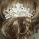 Ivory Bridal Hairpiece-Rhinestone & Pearl Hair Comb-Vintage Inspired Hair Piece- Wedding Hair Accessories-Bridal Hairpiece-Pearl Bridal comb