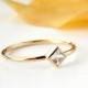 Princess Cut Engagement Ring:  14K Solid Gold ring, white topaz ring, simple ring, gold ring, wedding ring, engagement ring
