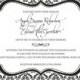 10 Invites - Wedding or Bridal Shower Invitation  //customize with your colors// - Ornate design