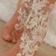 bridal anklet, raw slik color ivory frame Beach wedding barefoot sandals, bangle, wedding anklet, free ship, anklet, bridal, wedding