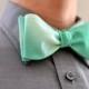 Men's Bow Tie in Mint Ombre -  wedding groomsmen ties custom self tie freestyle adjustable mint green