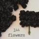 144 Black Paper Flowers - small bouquet - wedding, bridal, baby showers, invitation making, scrapbooking