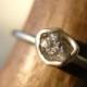 Rough Diamond Engagement ring - Sterling Silver - Small diamond Tiny diamond- Hand made bezel setting by Metalmorphoz - UPDATED NEW DIAMONDS