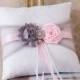 Light Pink and Gray Ring Bearer Pillow, Wedding Ring Bearer Pillow, Ring Bearer Pillow, Wedding Accessories, Custom Color