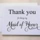 Thank you for being my Maid of Honor  / Wedding Day Card / Shimmer Cardstock