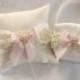Flower Girl Basket and Pillow  ..  Wedding Ring Pillow .. included  Pink Shabby Chic Vintage Ivory and Cream Custom Colors too