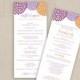 DiY Wedding Program Template - Instant DOWNLOAD - Chrysanthemum - EDITABLE TEXT - (Punch, Purple & Orange) Tea Length - Microsoft® Word Fmt