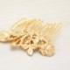 Gold Rose Hair Comb,Bridal Hair comb Floral Hair Comb,Vintage Hair Jewelry Wedding Comb Wedding Hair Accessories