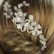 Crystal Flower Bridal Comb, JULIA Hair Comb, Bridal hair comb, Wedding hair accessories, Bridal Headpieces, Pearl hair comb