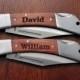 3 Personalized Engraved Wood Gentlemen's Knife, Groomsmen Knife, Wedding Party Knife, Engraved Knife, Mens Gifts, Personalized Wood Knife