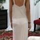 White Silk Knit Slip Nightgown Bridal Cruise Lounge Sleepwear Lingerie