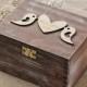 Lovebirds Wedding Box, Lovebirds Ring Bearer box, Custom  Wood Wedding Ring Bearer Box, Rustic Wooden Ring Box ,