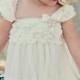 Rustic Flower Girl Dress -Lace Pettidress/Rustic Flower Girl/Country Flower Girl Dress Cream/Wheat Cream/Country Wedding-Vintage Weddin