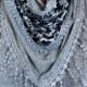 Gray Knitted Scarf Shawl Cowl Lace Bridesmaid Bridal Accessories Gift Ideas For Her Women Fashion Accessories Mother Day Gift Best selling