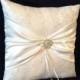 ivory or white lace on satin with satin ribbon ring bearer pillow