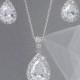 Crystal Bridal Earrings. Crystal wedding earrings,  Crystal Pendant, Bridesmaids jewelry, Ariel Bridal Jewelry SET