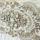 Beaded Bridal Sash-Wedding Sash In Ivory With Crystals And Pearls, Wedding Dress Sash, Bridal Belt, Bridal Sash Applique, COLOR CHOICES