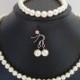 Bridal Pearl Jewelry Set: Swarovski Pearls Single Strand Necklace, Bracelet and Earrings - Pure