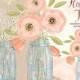 Watercolor mason jar baby breath, cream pink flowers, hand painted, bouquet florals, clip art, watercolor invite, diy invite, rustic wedding