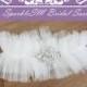 Rhinestone Bridal Garter, Organza Wedding Bridal Garter Belt, SparkleSM Bridal Sashes, Crystal Bridal Garter Belt - Everly