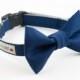 Solid Navy Blue Wedding Dog Bow Tie Collar