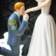 Police Officer COP prince wedding cake topper KNEEL porcelain gun law enforcement
