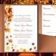 Pocket Fold Wedding Invitations "Falling Leaves" Fall, Autumn or Thanksgiving Printable Templates Make Your Own Invitations You Print