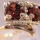 Vintage 1940s Engagement Ring 14k Double Garnet Ring 1.2 carats Yellow/White Gold Jewelry Size 6 1/2 SALE & FREE SHIPPING