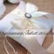 Romantic Satin Mini Ring Bearer Pillow with Classic Pearl Accent...You Choose the Colors...BOGO Half Off... shown in white/ivory