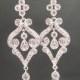 Pearl Bridal earrings, Crystal Wedding earrings, Long earring, Bridal jewelry, cubic zirconia earrings, chandelier earrings, Pearl earrings