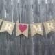 Rustic Burlap Mr and Mrs Banner Bunting Photo Prop Sign Garland Country Chic Wedding Reception