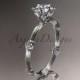 14k  white gold diamond vine and leaf wedding ring,engagement ring.ADLR38