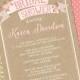 Kraft Bridal Shower Invitation Rustic Bridal Brunch Wedding Shower Pink Floral Ribbon Banner ANY EVENT