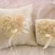 Vintage Wedding Pillow Basket - Ivory Ring Bearer Pillow, Flower Girl Basket Ring Pillow CUSTOM COLORS  too Wedding Pillow