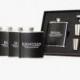 Personalized Groomsmen Flasks Box Set of 5 for Wedding Favors Black Color