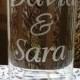 Wedding Ceremony Unity Candle Personalized with Names and Double Heart Graphic