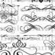 Swirls Wedding Clipart INSTANT DOWNLOAD Calligraphy Design Elements Page Dividers Clip Art Flourish Clip Art Calligraphy Embellishments